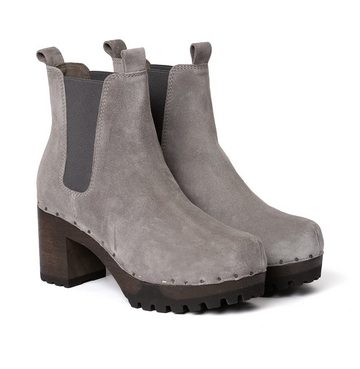 Softclox ODILIA Kaschmir grau (dunkel), Winter, Holz, Clogs, Damen, bequem Stiefelette