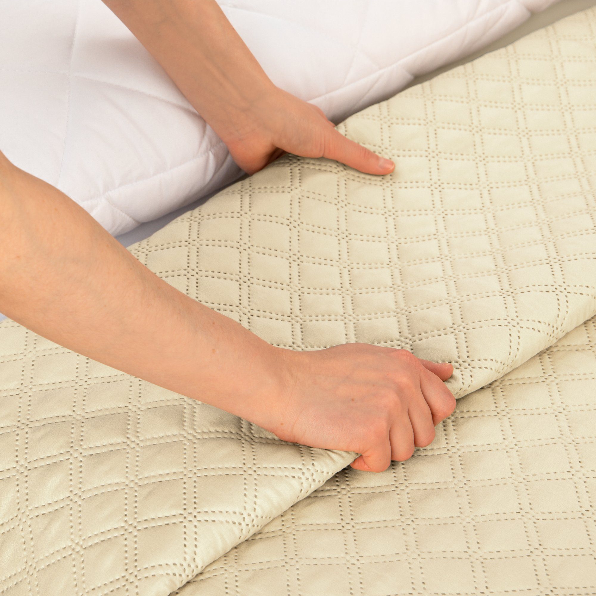 Beautissu Tagesdecke 240x260cm - Steppoptik Für Bett & Sofa In Grau