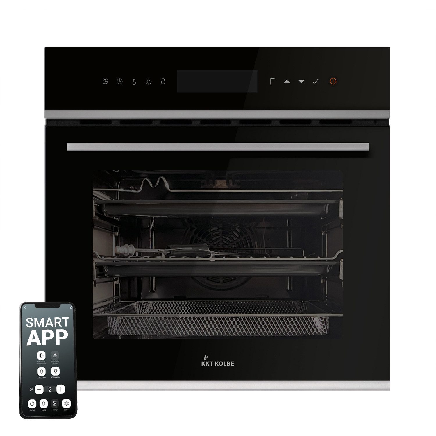 KKT KOLBE Einbaubackofen Backofen Elektroherd EB8317HC, DampfClean, 60 cm / Kochmulde / Einbauherd / Heißluft / Grill-/Brat-System / WIFI