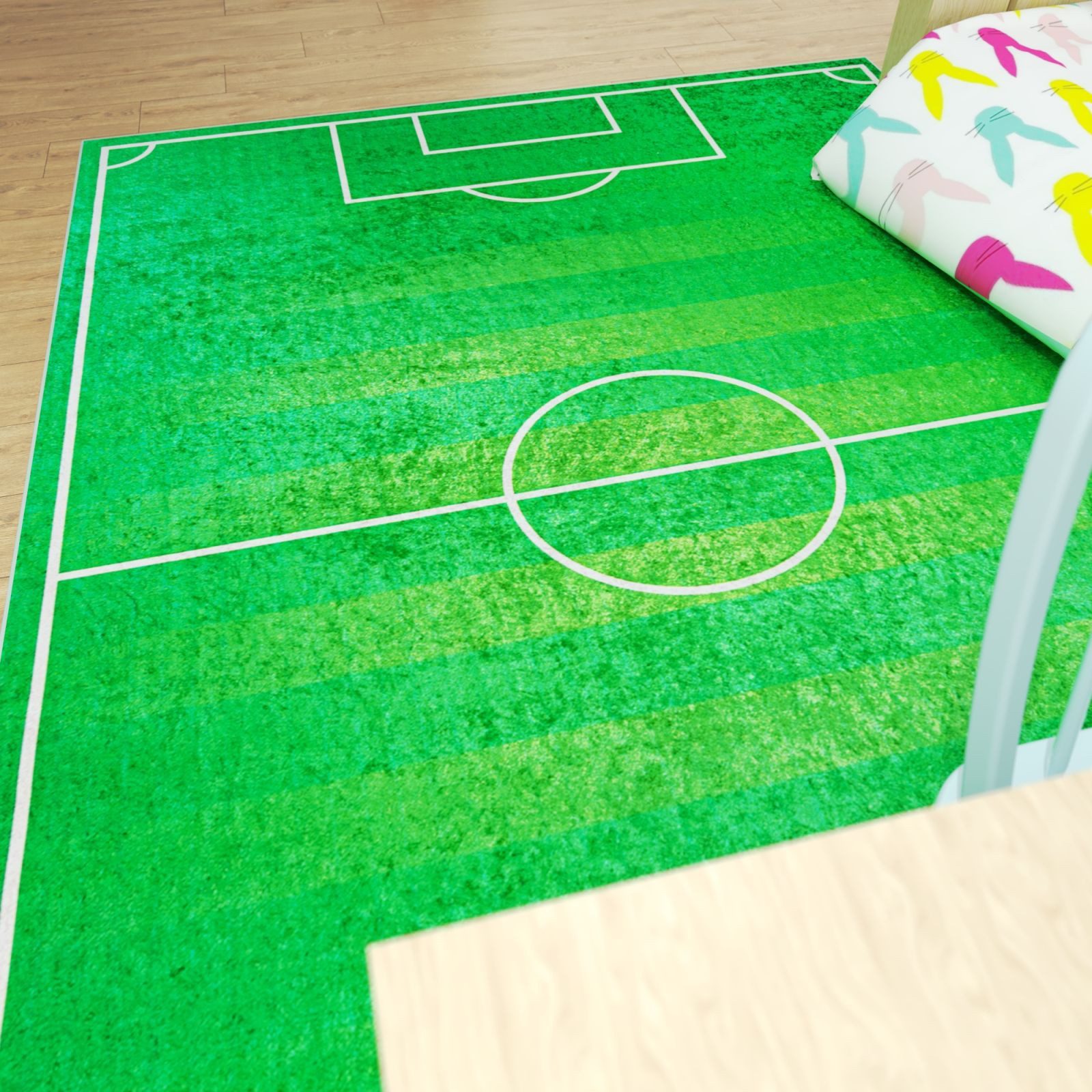 Mazovia Kinderteppich Spielfeld Grün Kinderzimmer, Fußbodenheizung – Bild 4 von 5