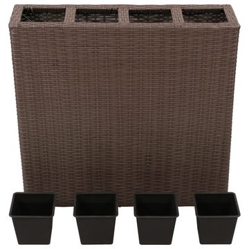 DOTMALL Hochbeet Garten-Hochbeet . Poly Rattan mit 4 Töpfen 1 Stk