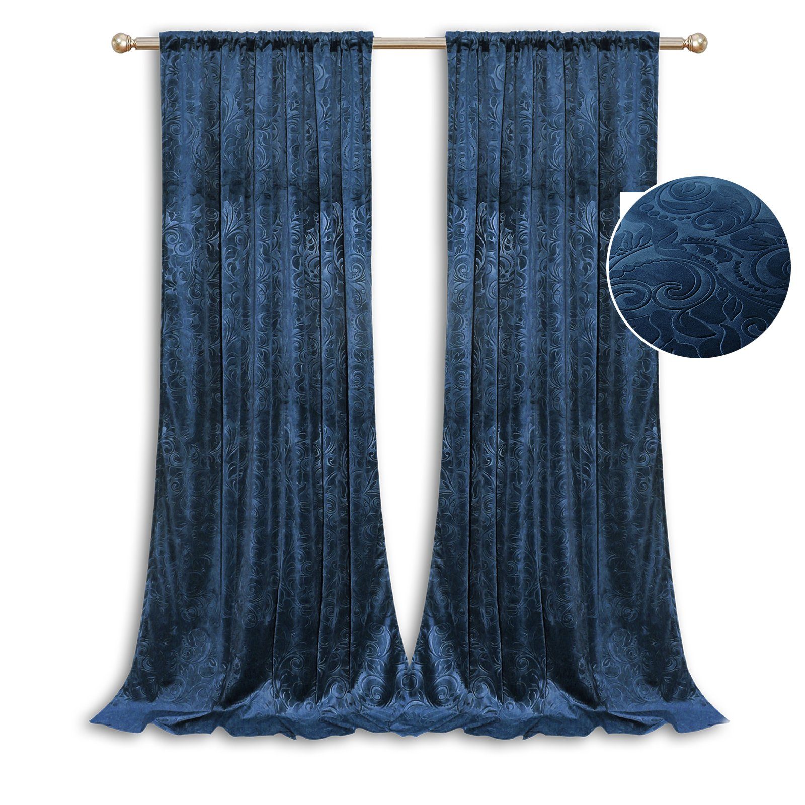 BTTO V&G Verdunkelungsvorhang Thermovorhänge 2 Stuck Samt,Mehrere Aufhängeo günstig online kaufen