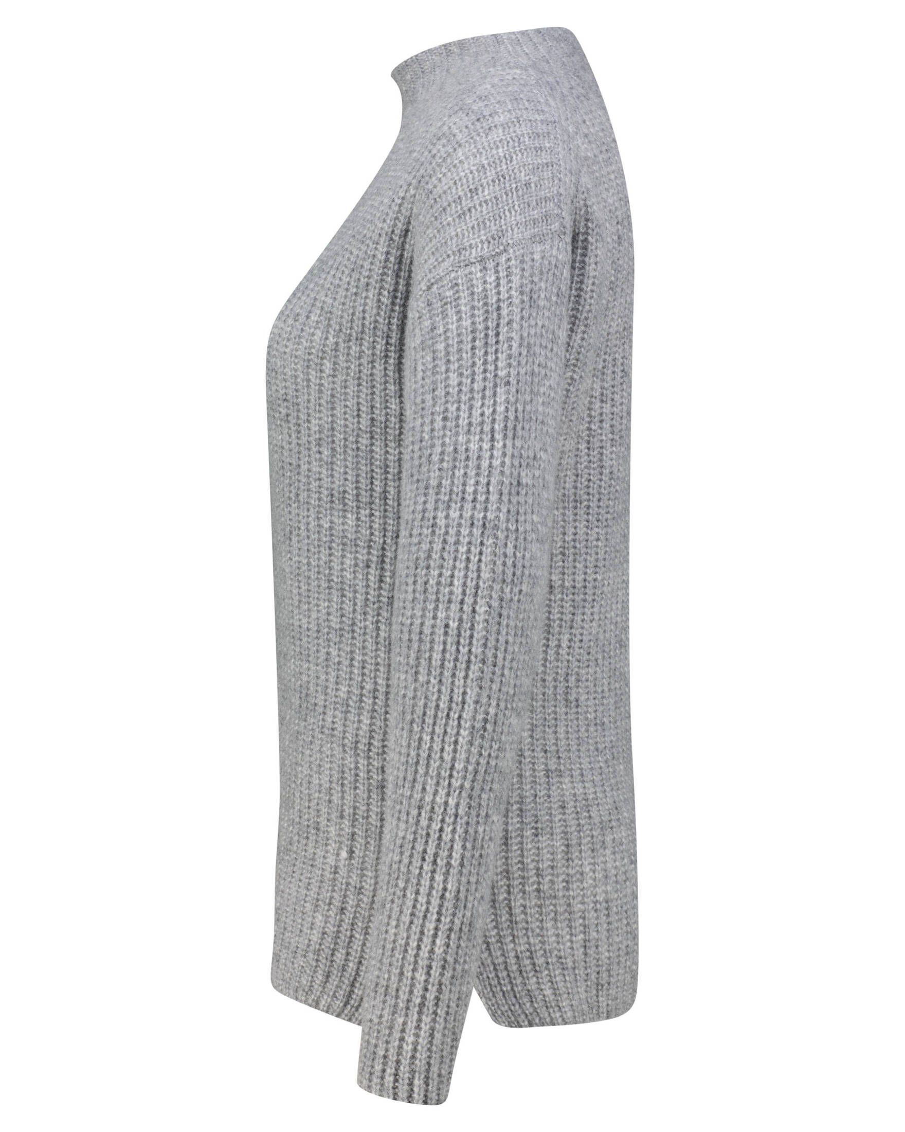 HUGO Strickpullover Damen Strickpullover grau mit Schurwolle SANDRICKYN (1-tlg) (231)