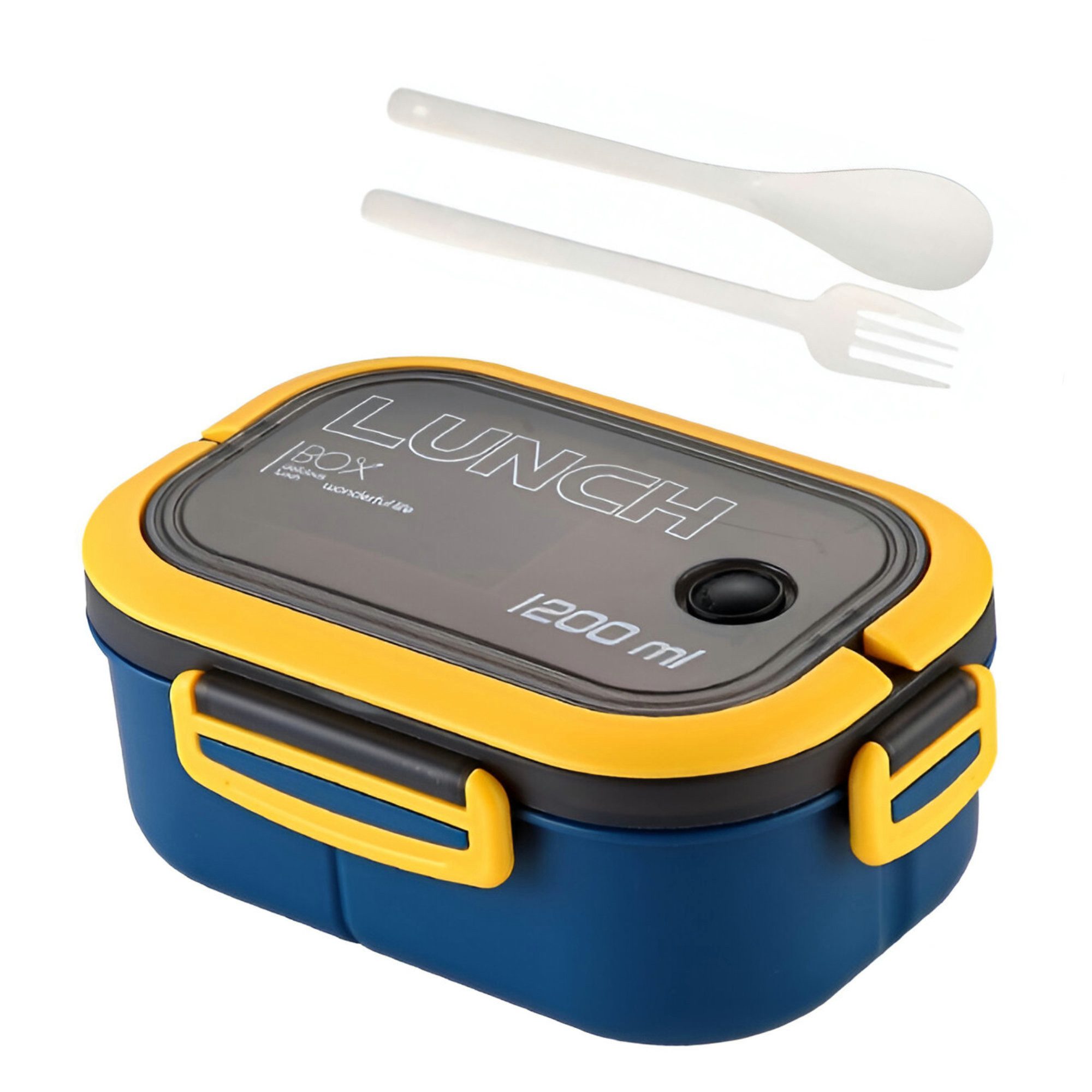 Lunchbox 4-teiliges Kinder-Lunch-Set „Navy“ – Brotdose 1200 ml mit Besteck
