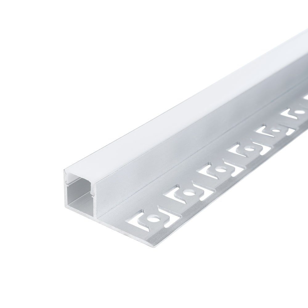 ENERGMiX LED-Stripe-Profil 2 Meter Alu Profile Alu Schiene Rigips Trockenbau Profil Abdeckung, Profil Kanal LED Leiste Profil Kanal system. inkl. Clips & Endkappen | LED-Stripes-Profile