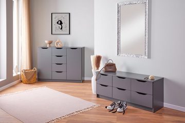 Inter Link Sideboard Silenzia 2T4S, moderne Kommode in anthrazit, 4 Schübe, 2 Türen