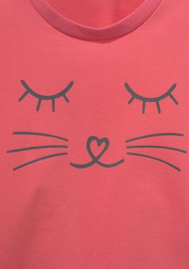 Vivance Pyjama (2 tlg., 1 Stück) in langer Form mit Cat Print