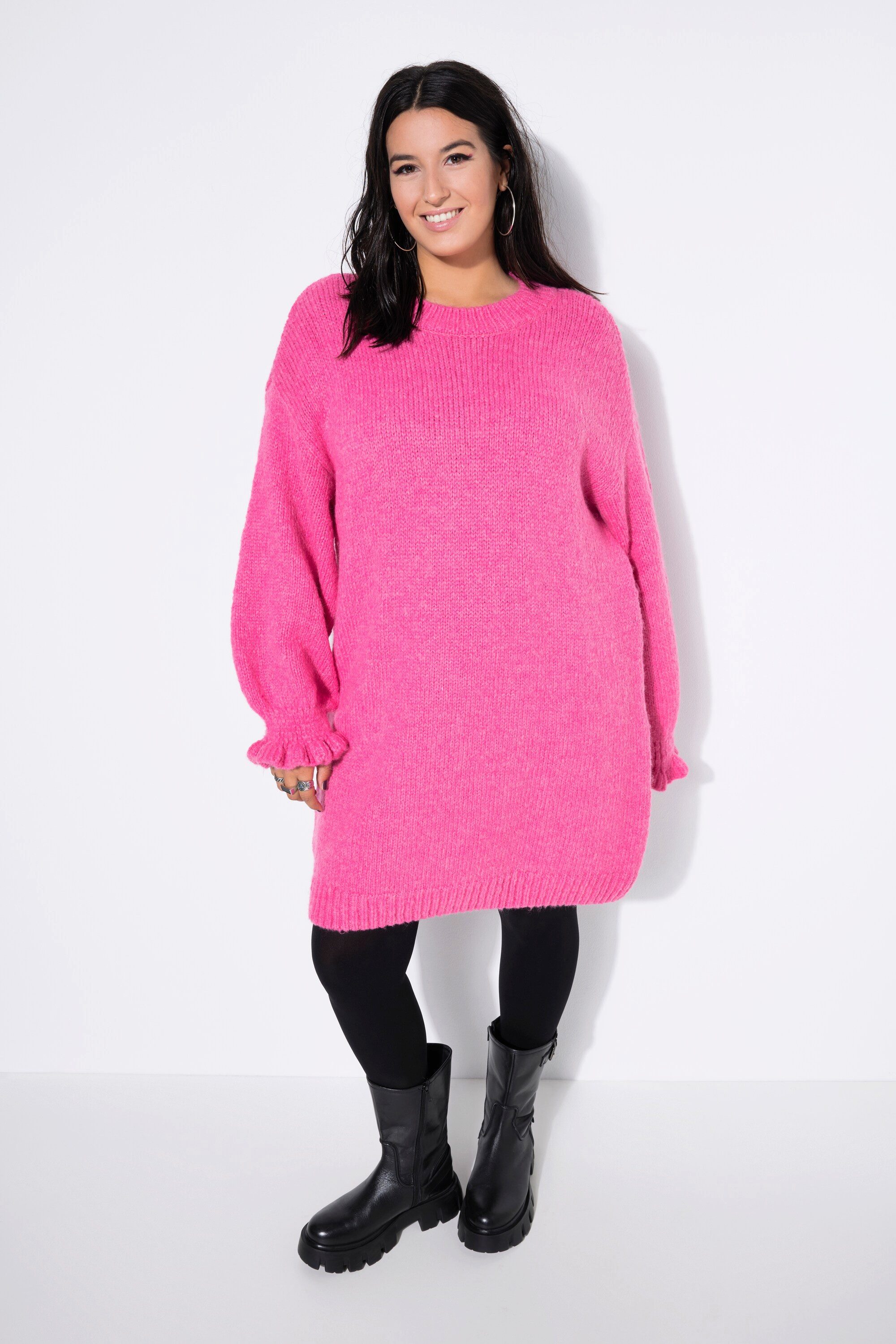 Studio Untold Jerseykleid Strickkleid oversized Rüschenärmel günstig online kaufen
