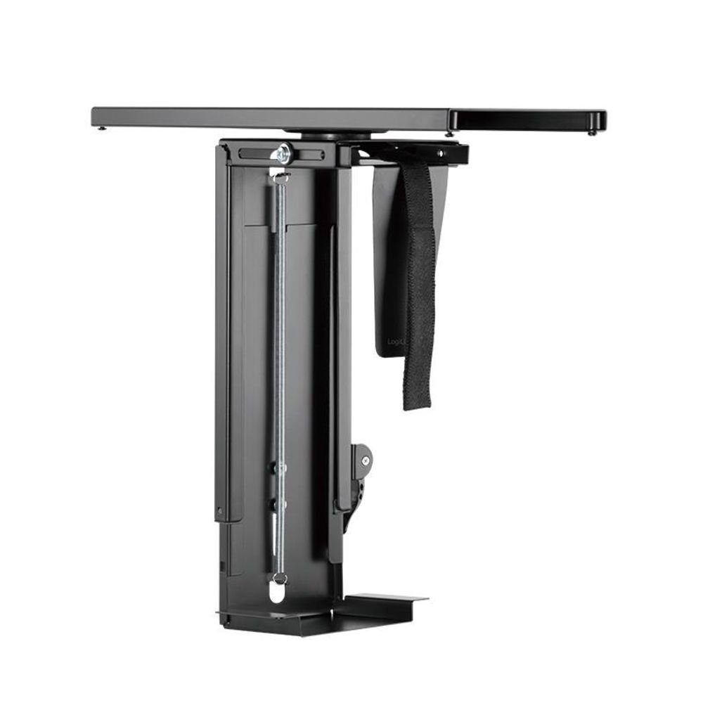 LogiLink Halterung EO0031 Untertisch PC-Halterung, (drehbar 360°, ausziehbar, Schnellverschluss, max. 10 kg, Computerhalterung, Halter, Schwarz)