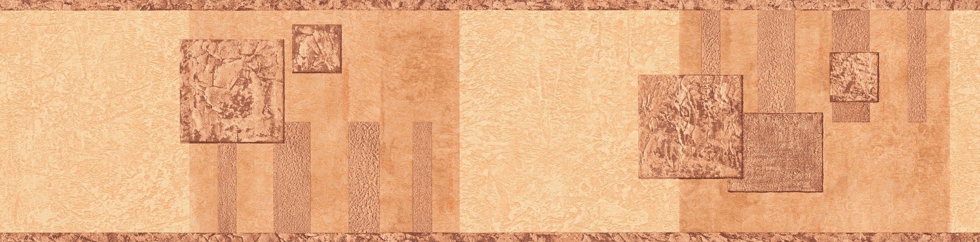 Braun Bordüre Steinoptik, Motiv, 11, glatt, gemustert, Tapete Bordüre Bordüre A.S. selbstklebend Orange Only Borders Création