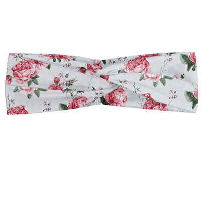 Abakuhaus Stirnband Elastisch und Angenehme alltags accessories Rose Rosa Blüten-Englisch Flora