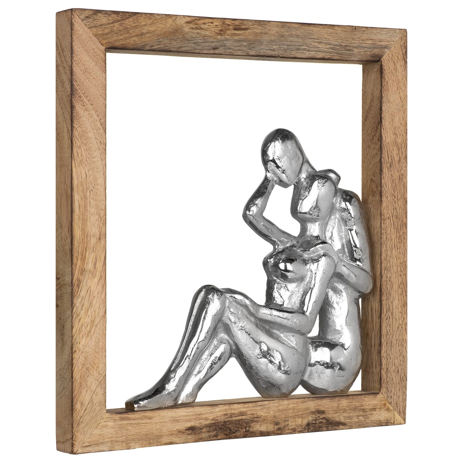 Dekoobjekt Liebespaar Bilderrahmen silber 29 x 27 x 3 cm