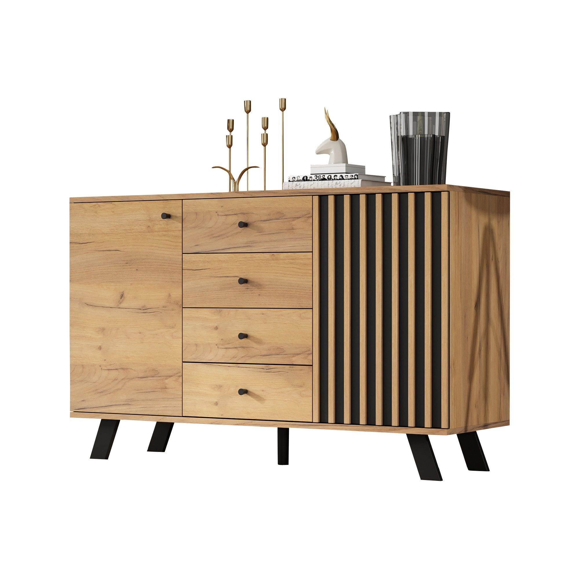 BlingBin Sideboard Eckschrank, Kommode mit 4 günstig online kaufen