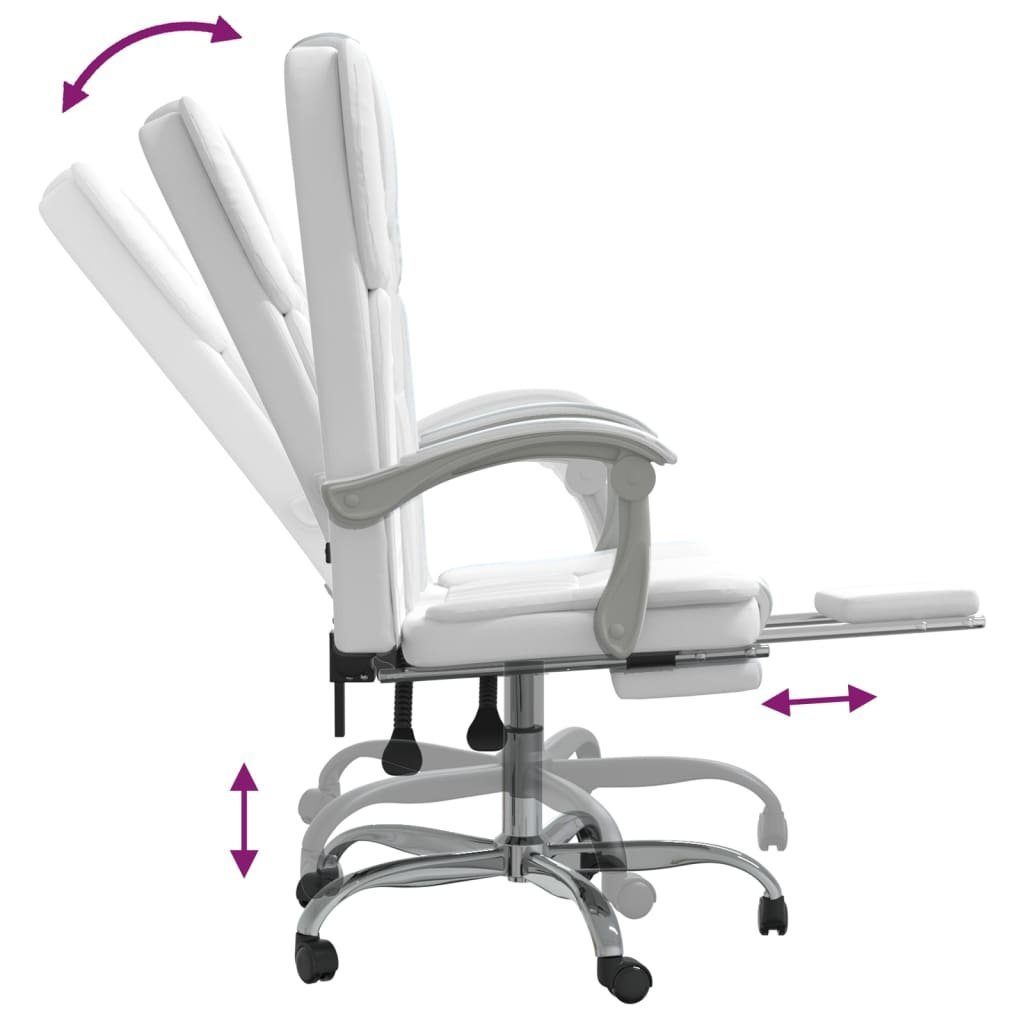 St) (1 Bürostuhl Bürostuhl | Kunstleder Weiß Liegefunktion vidaXL mit Weiß Weiß