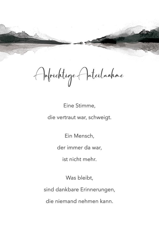 BSB Grußkarten Trauer - plastikfreie Verpackung - Glückwunschkarte im Format 11,5