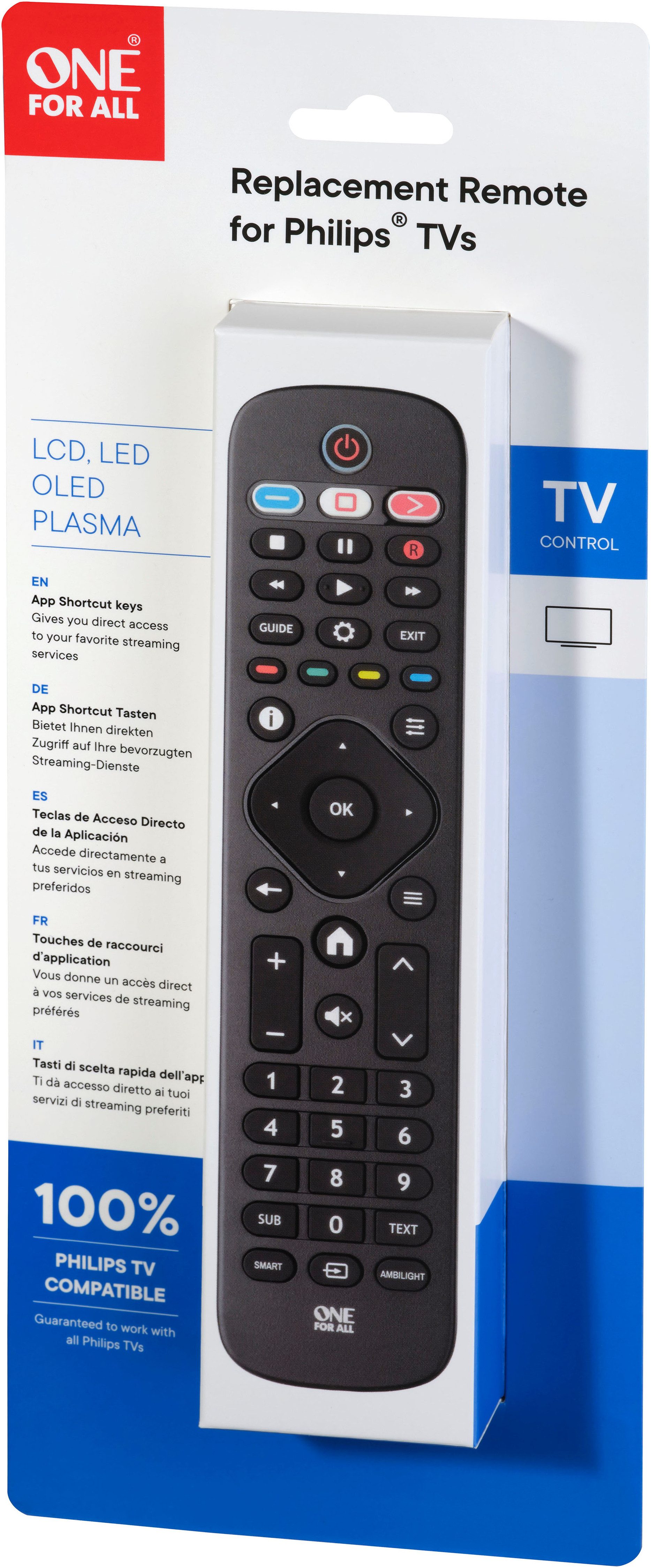 One for All URC4913 Fernbedienung (1-in-1, Philips 2.0 Ersatzfernbedienung)