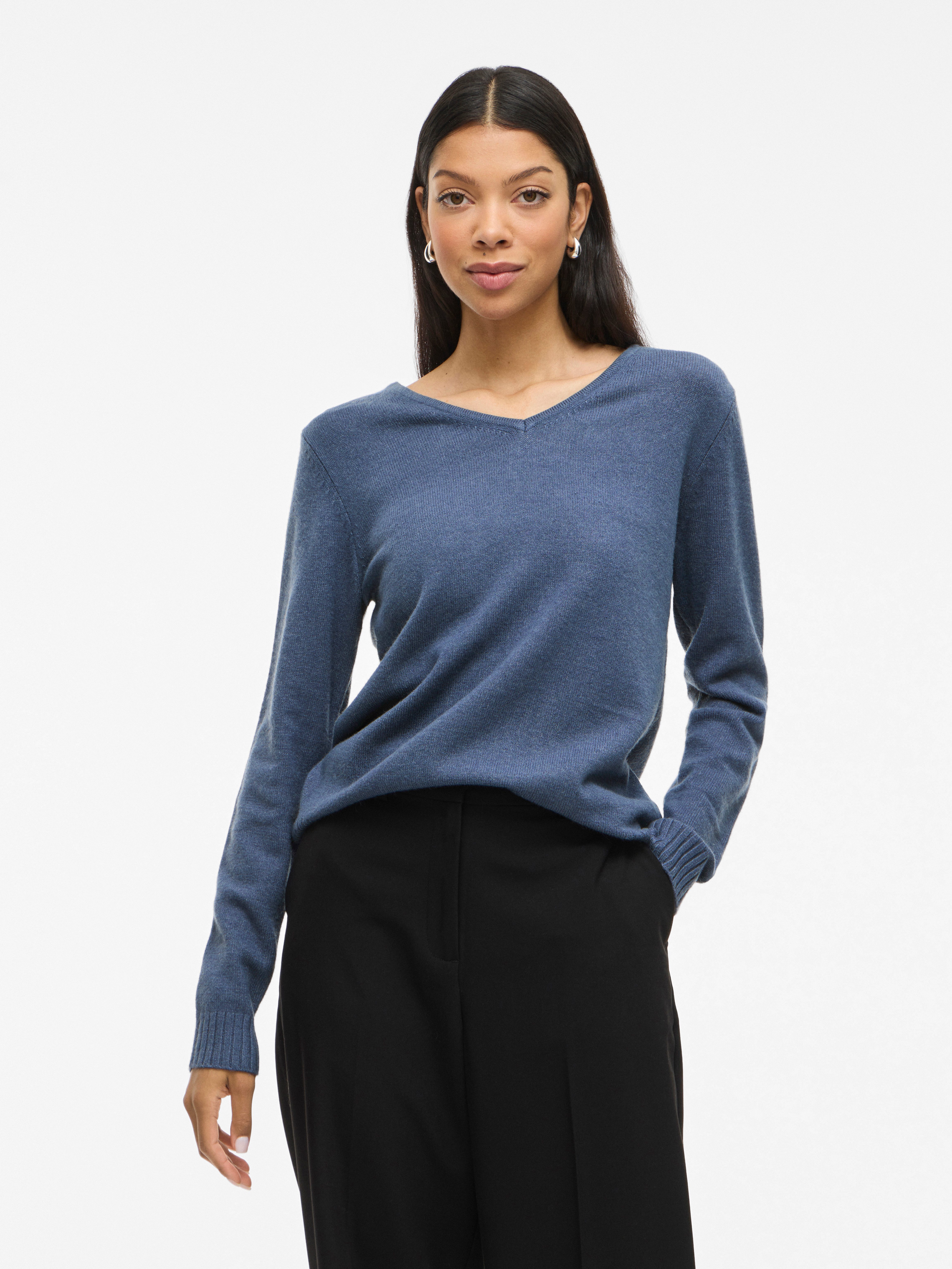 Vila V-Ausschnitt-Pullover VIRIL V-NECK L/S KNIT TOP - NOOS günstig online kaufen