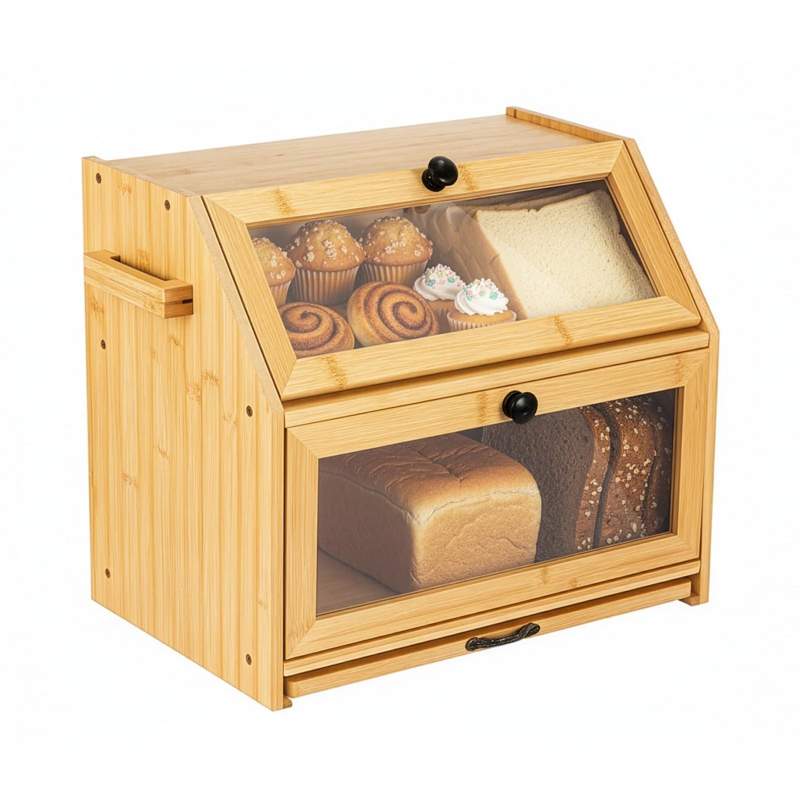 Youyijia Aufbewahrungsbox Brotkasten aus Bambus mit Schneidebrett – ein umweltfreundlicher