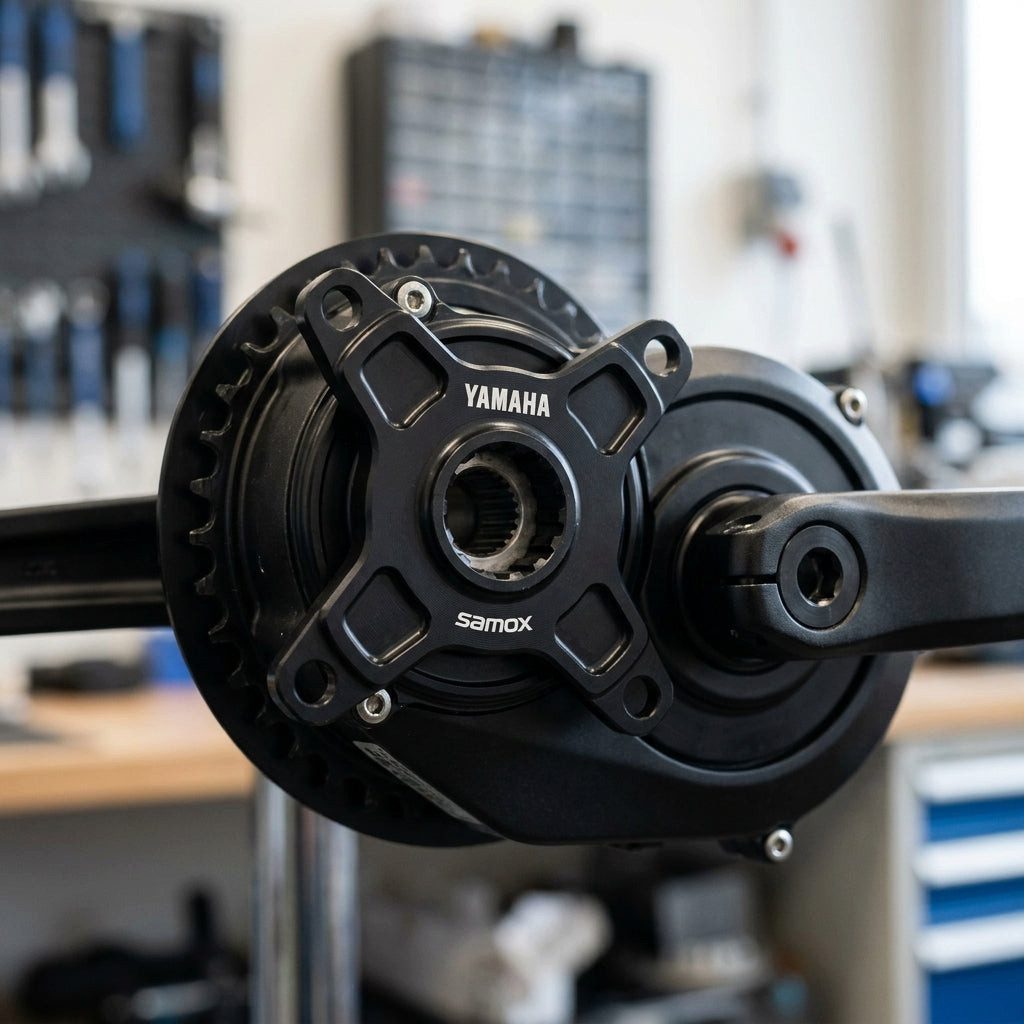 Yamaha YAMAHA Spider Samox für PW-ST schwarz, für PW-SE/TE/ST, CL54, LK104 E-Bike Akku