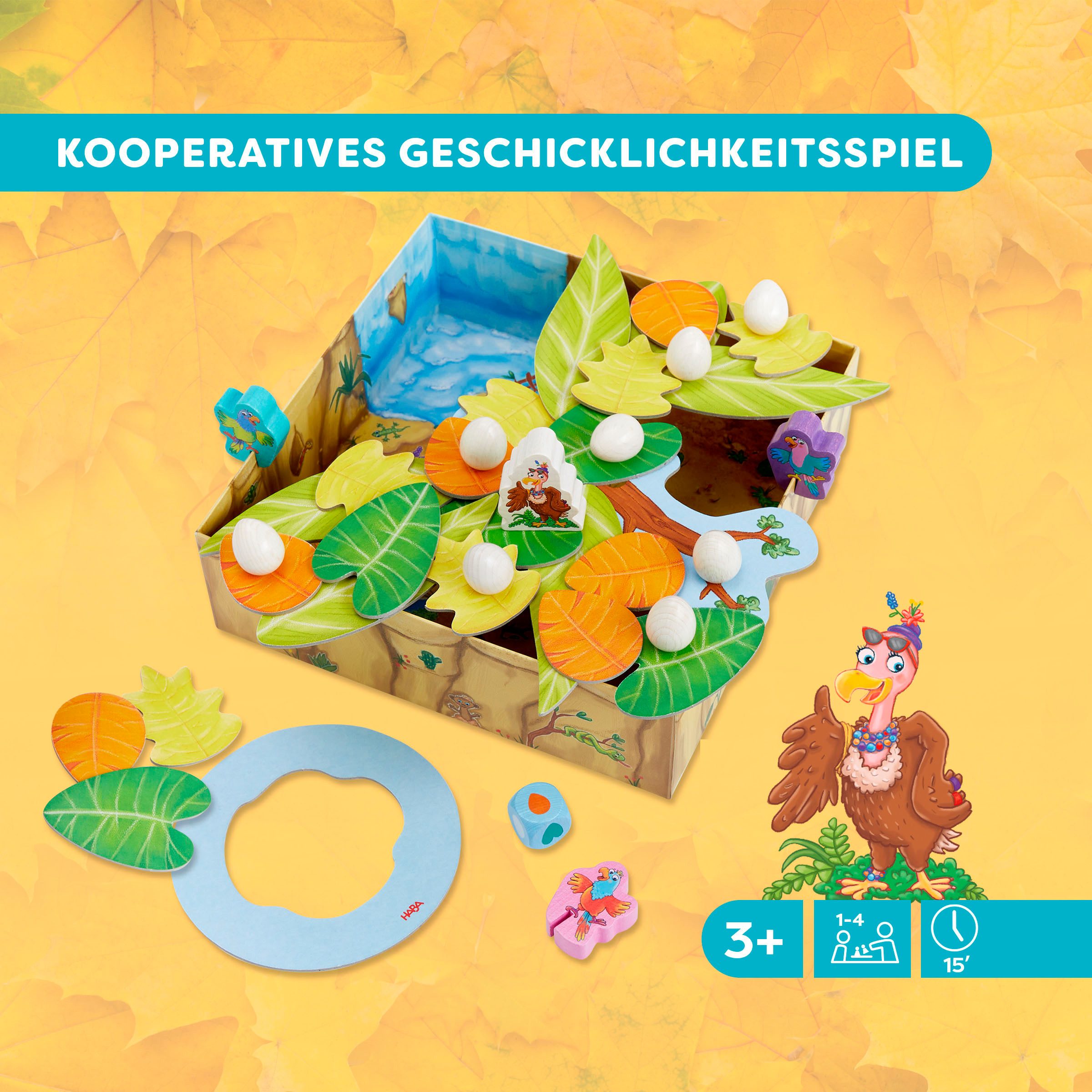 Haba Spiel Auweia, Frau Geier! Im Nest wackeln Eier, Geschicklichkeitsspiel
