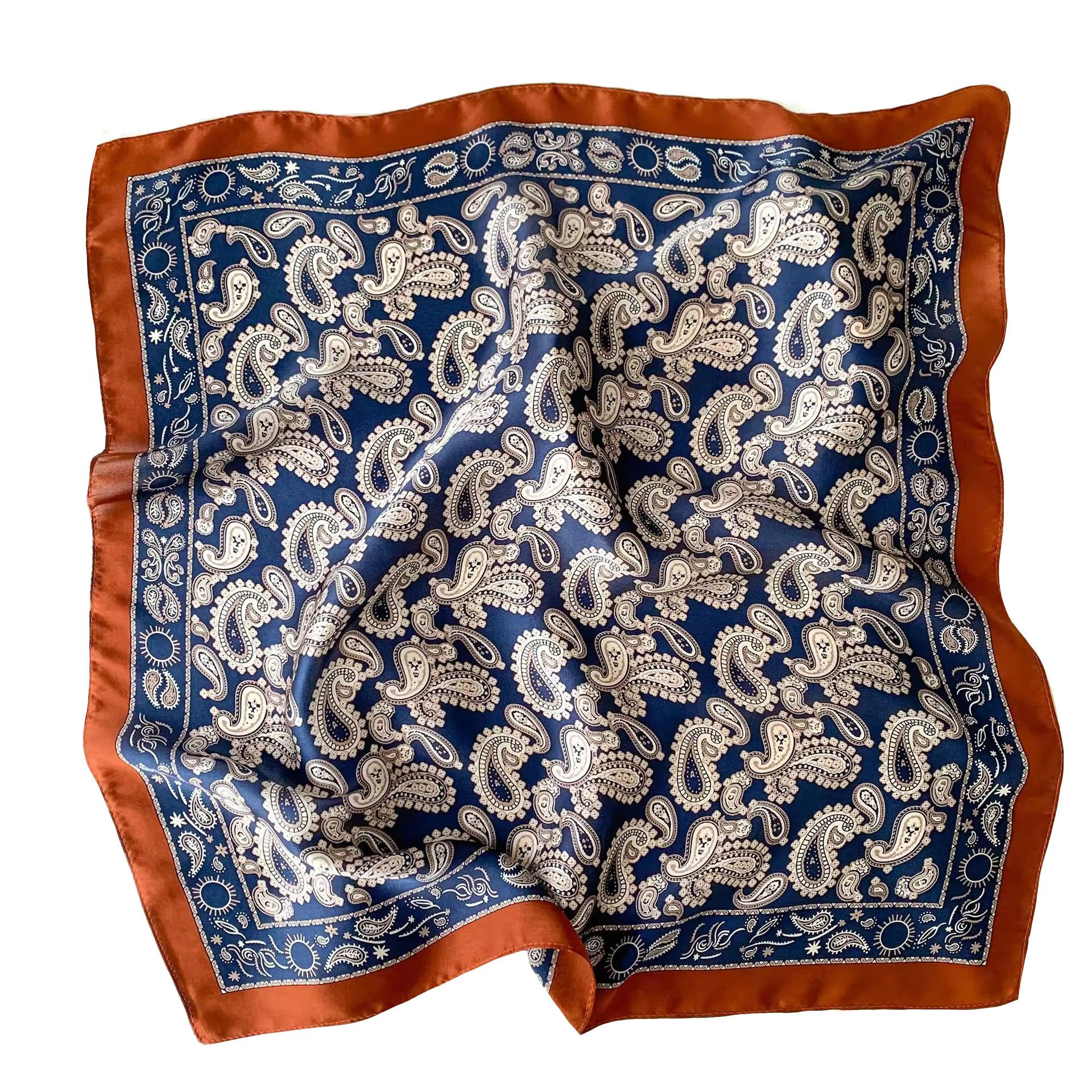 Moschen-Bayern Halstuch Halstuch Damen Herren Nickituch Seidentuch Seidenhalstuch Beige Blau