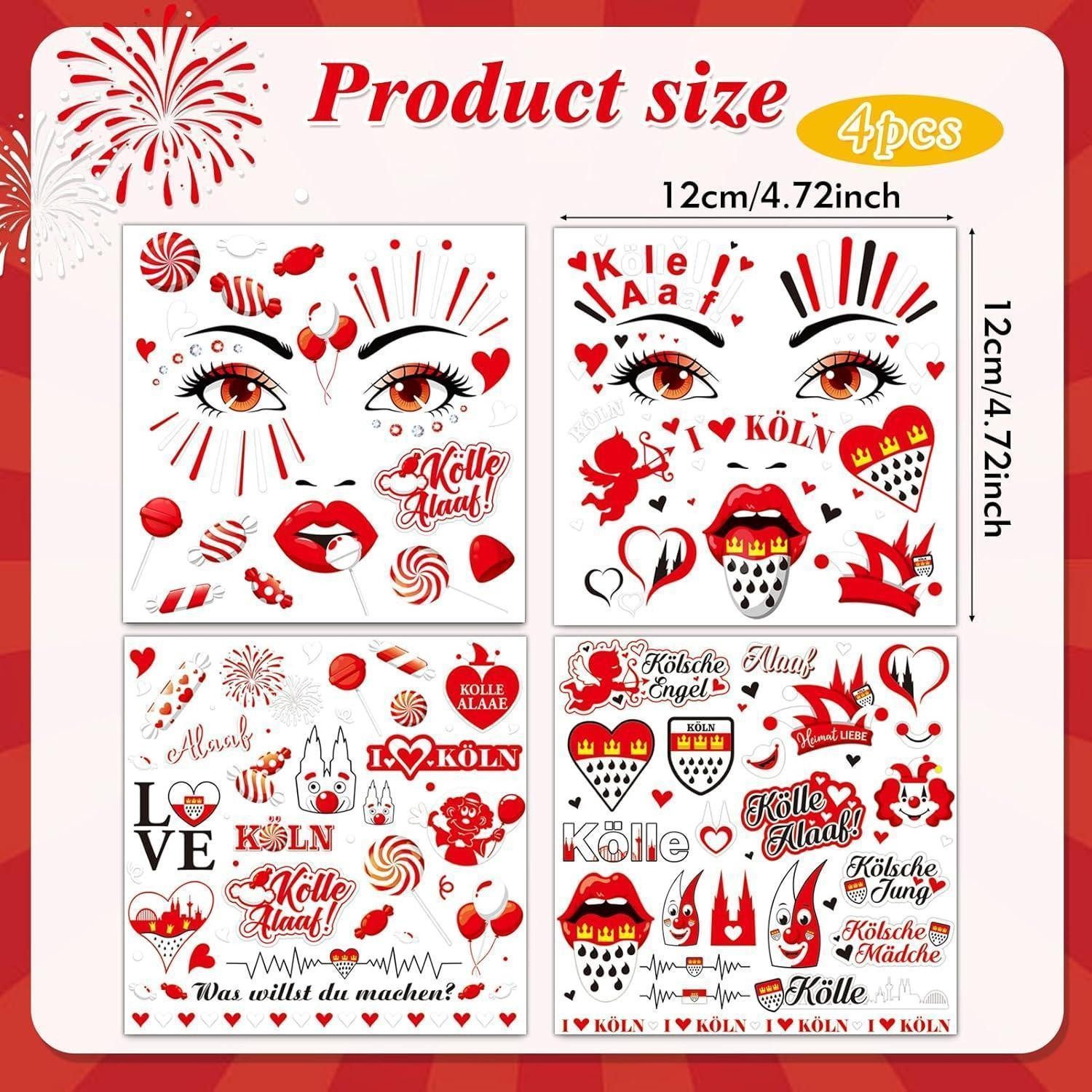 LuxusKollektion Hängedekoration Gesichtstattoo 4 Bogen Aufkleber Karneval K günstig online kaufen