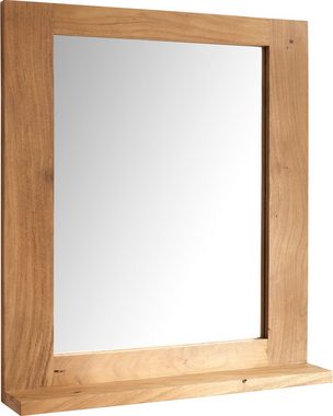 DELIFE Badezimmer-Set Solidu, Akazie Natur 70x80 cm Spiegel