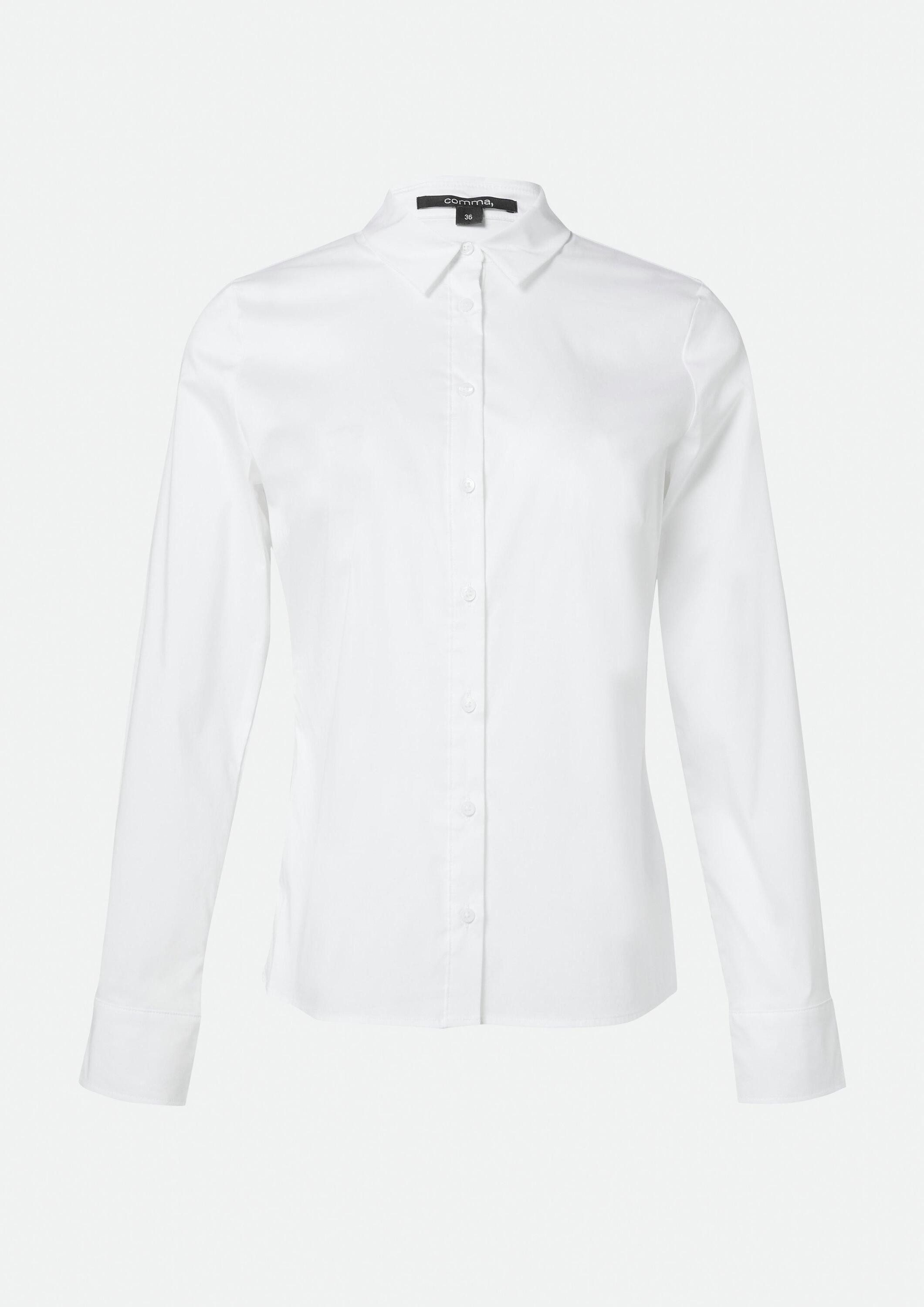 comma Langarmbluse Bluse Bluse aus Baumwollstretch