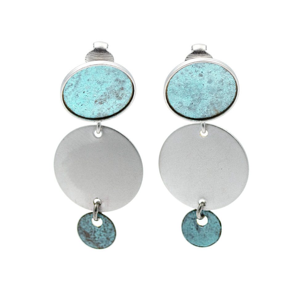 Sergio Engel Ohrclip-Set Patina Ohrclip 02 3-teiliger Statement-Ohrclip, farbig patiniert (Paar Ohrclips, 2-tlg., Paar), 3-teilig