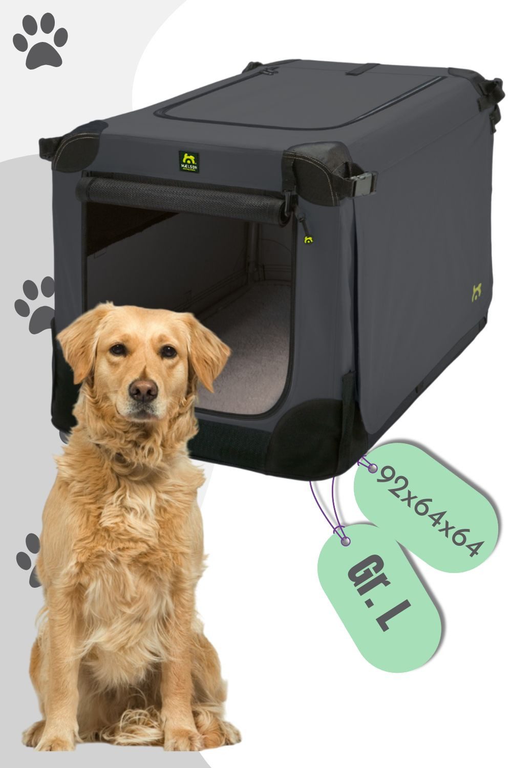 MAELSON Hunde-Transportbox Soft Kennel faltbare Hundebox / Tier Transportbox