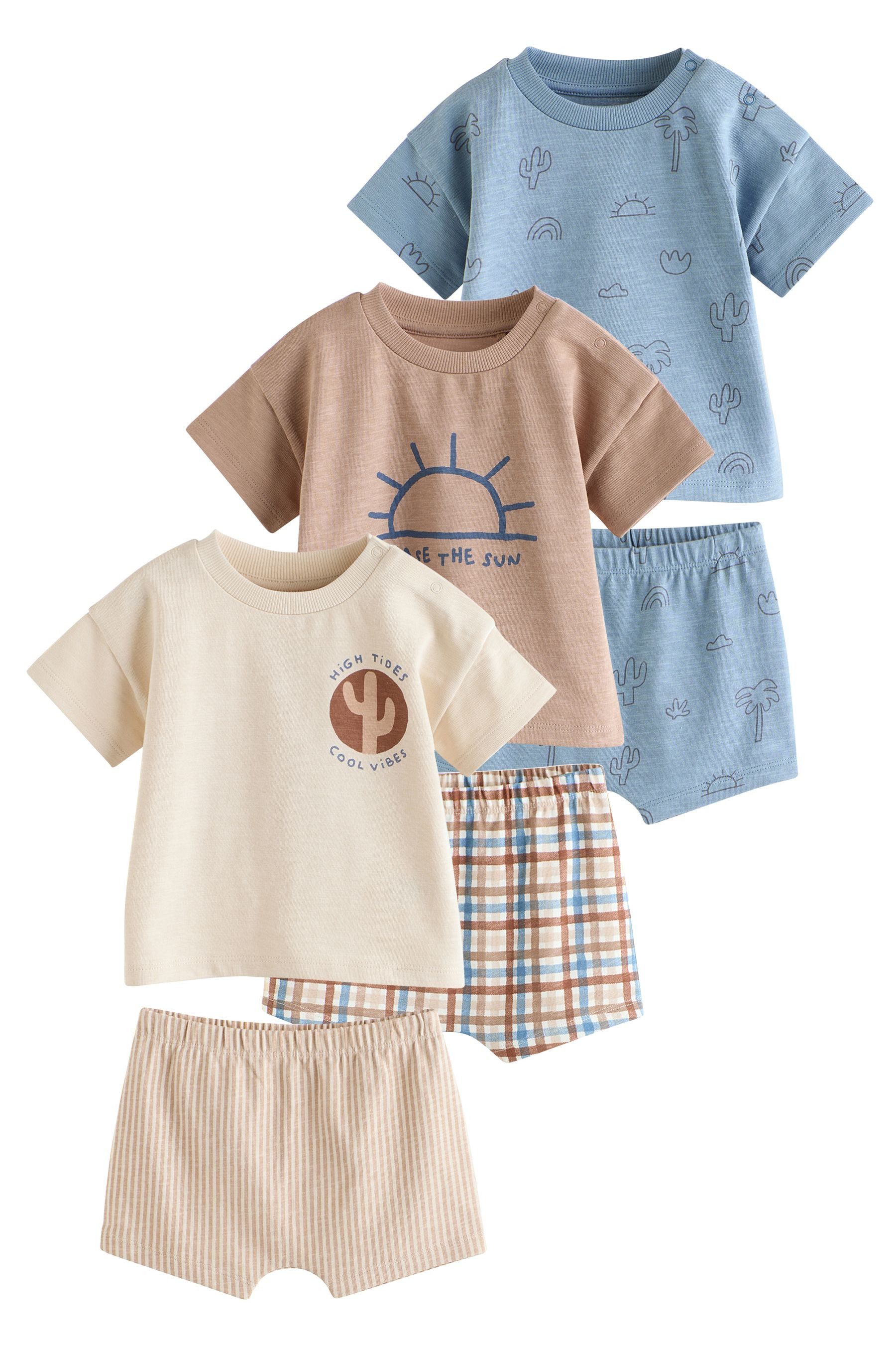Shirt & Shorts Baby Oberteile und Shorts im 6-teiligen Set