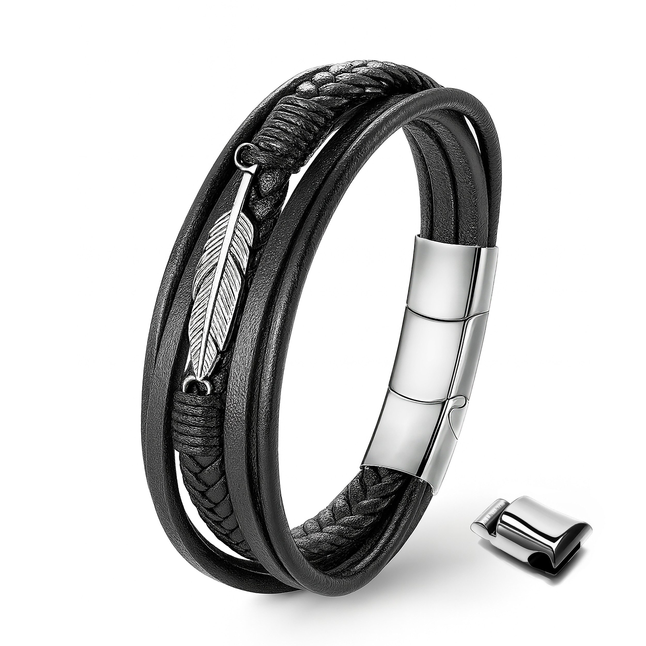 UNIQAL.de Lederarmband Unisex geflochten, Echtleder & Edelstahl, Modell Cla günstig online kaufen