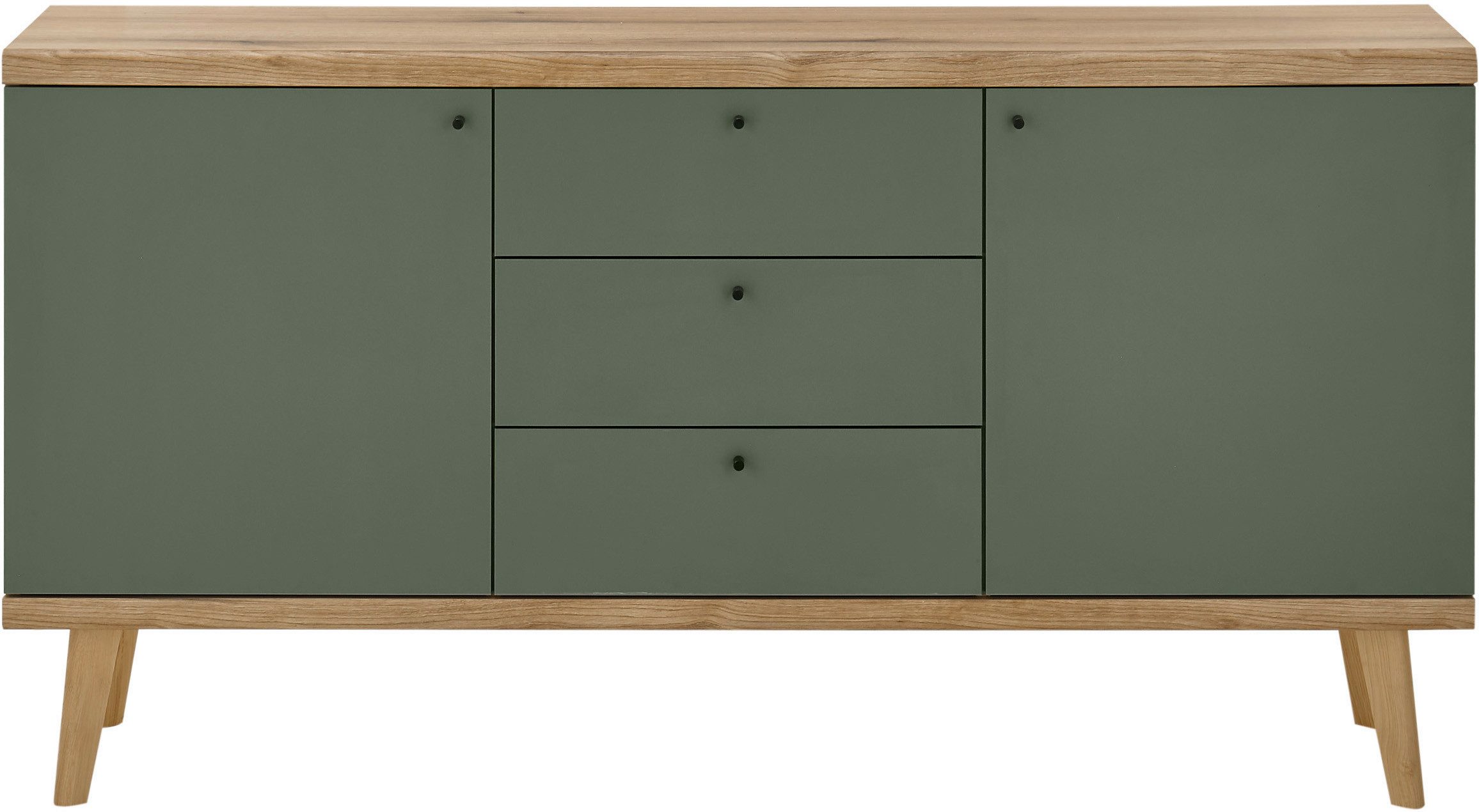 Home affaire Sideboard MAVAS, in moderner Trendfarbe, Griffe aus Metall (Schwarz), Breite 160 cm