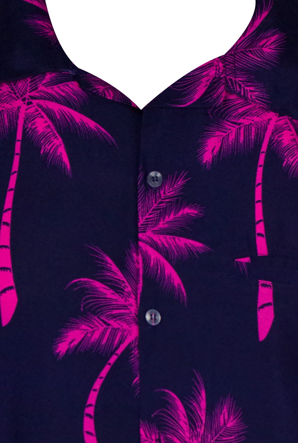 King Kameha Hawaiihemd "Palmshadow" Funky Hawaii-Hemd Herren Kurzarm Front-Tasche Sommerhemd