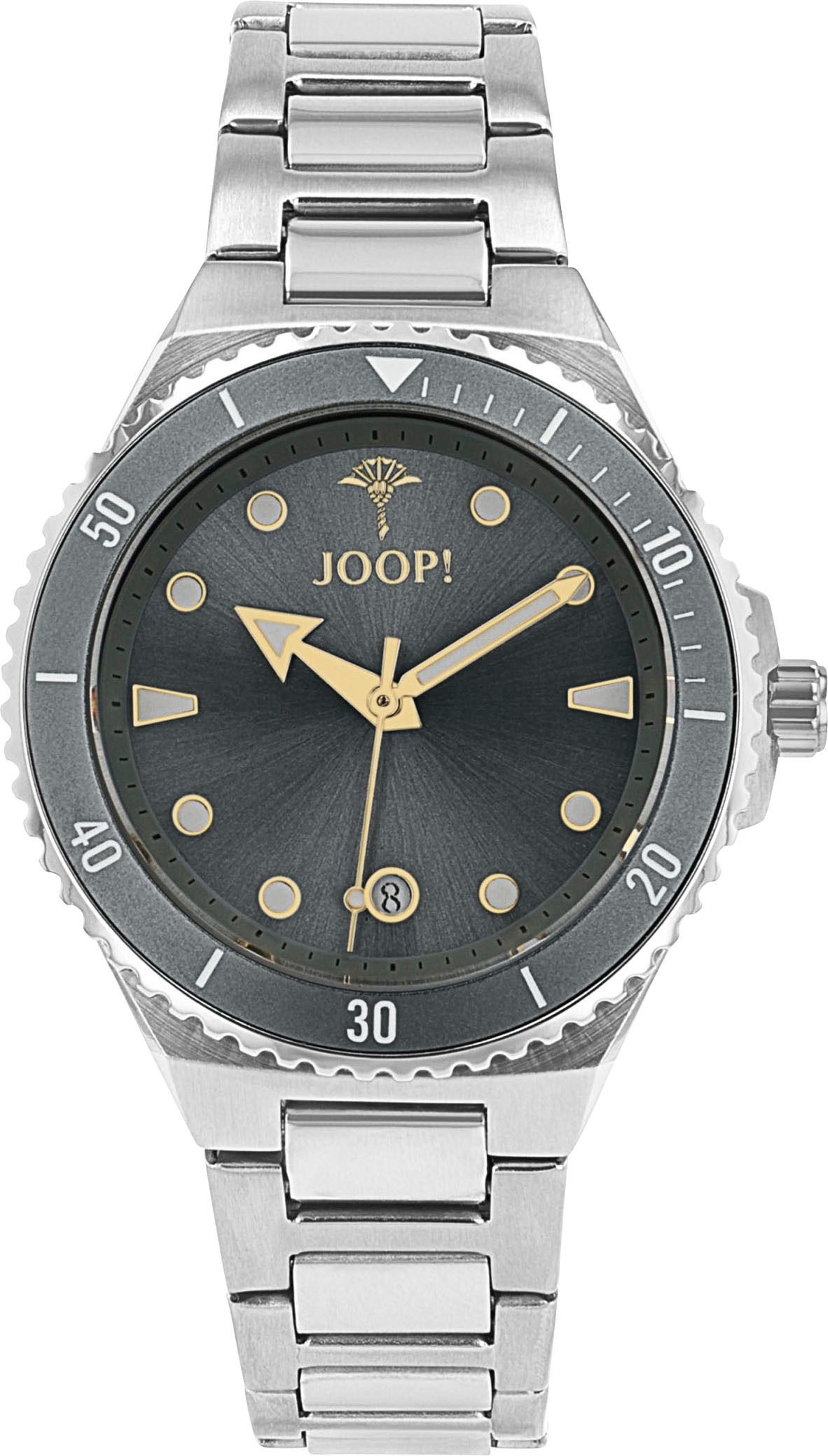JOOP! Quarzuhr 2039573, Armbanduhr, Damenuhr, Edelstahlarmband, analog, Datum