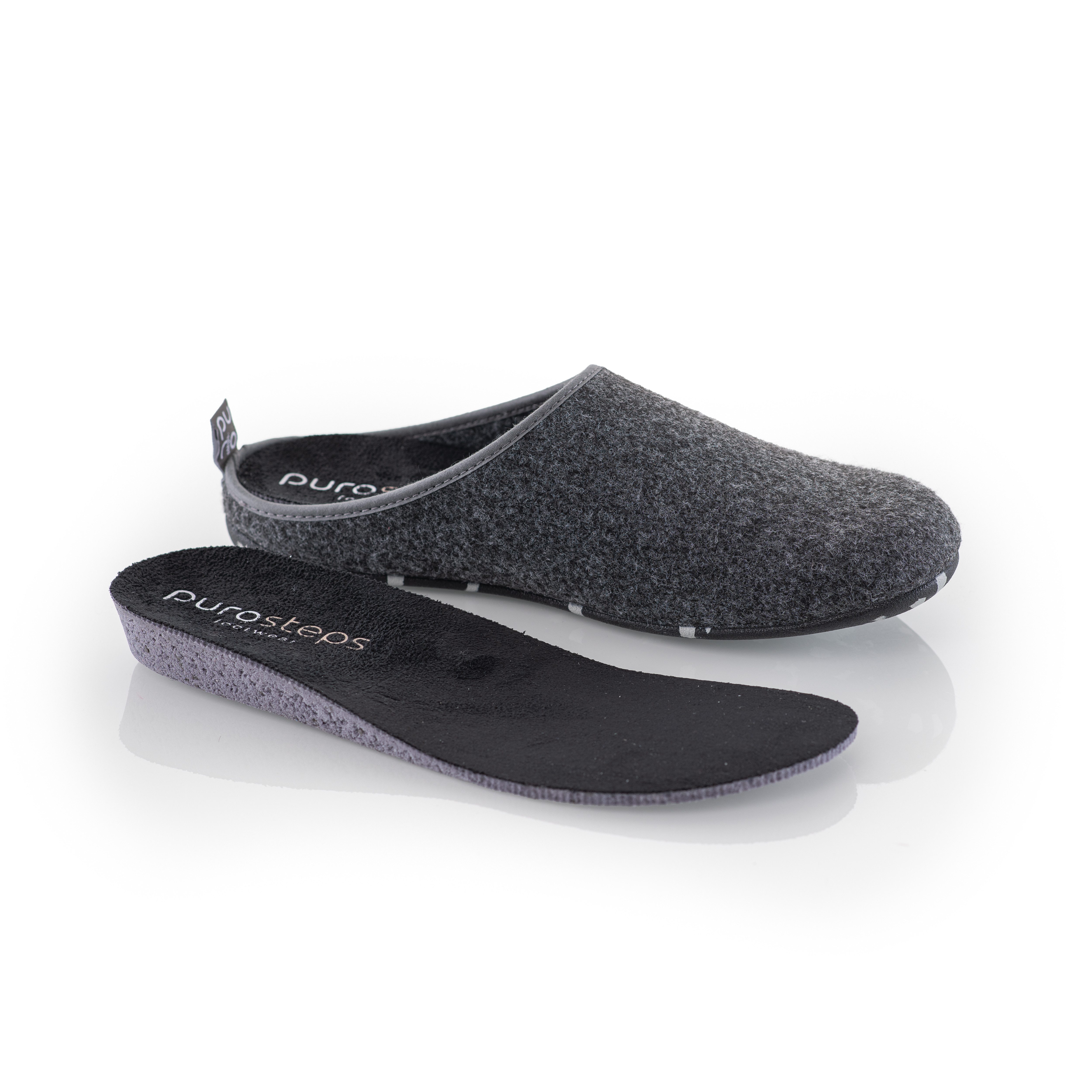 purosteps Fieltro-Eco Hausschuh Hergestellt aus recycelten PET Flaschen, Handgefertigt, Naturkautschuk