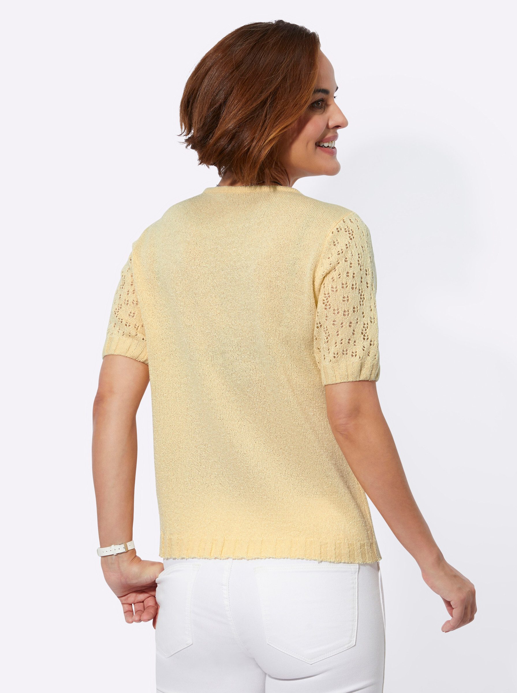 Witt Strickpullover Pullover Kurzarm Bouclé günstig online kaufen