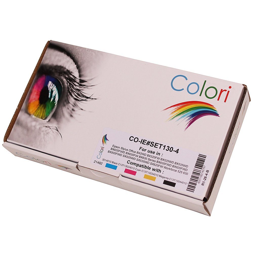 Colori Tintenpatrone (Kompatibel Set 4x Druckerpatrone für Epson T1301-T1304 B42WD)