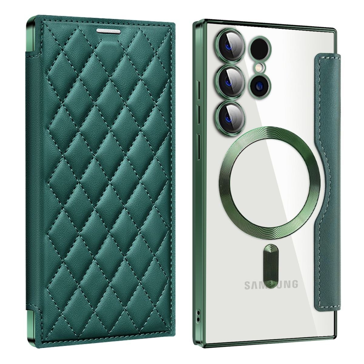 Wigento Handyhülle Für Samsung Galaxy S24 Ultra 360 Grad Full Magsafe Anti Datenklau Case