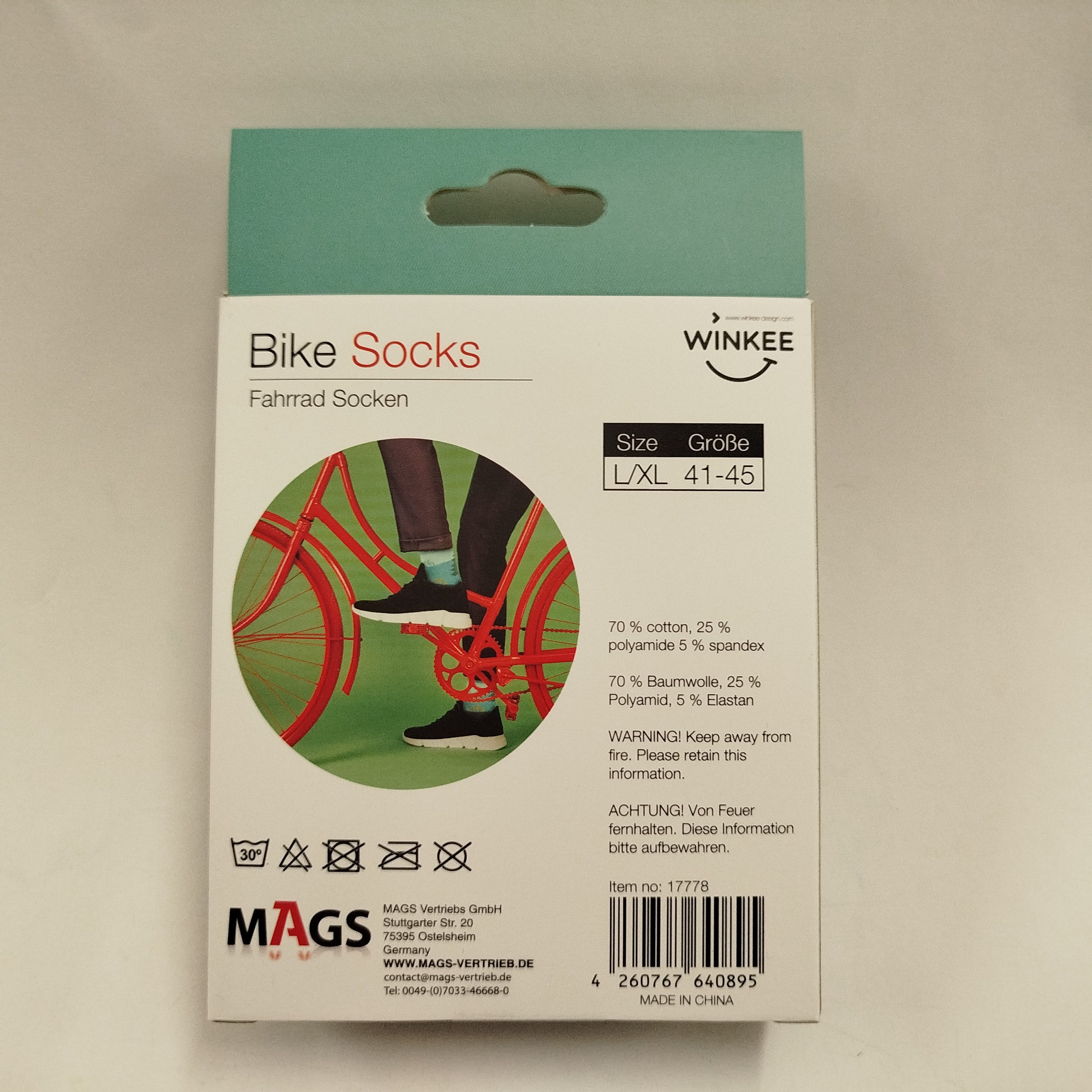 Winkee Freizeitsocken Fahrrad Socken in 41-45 im Paar