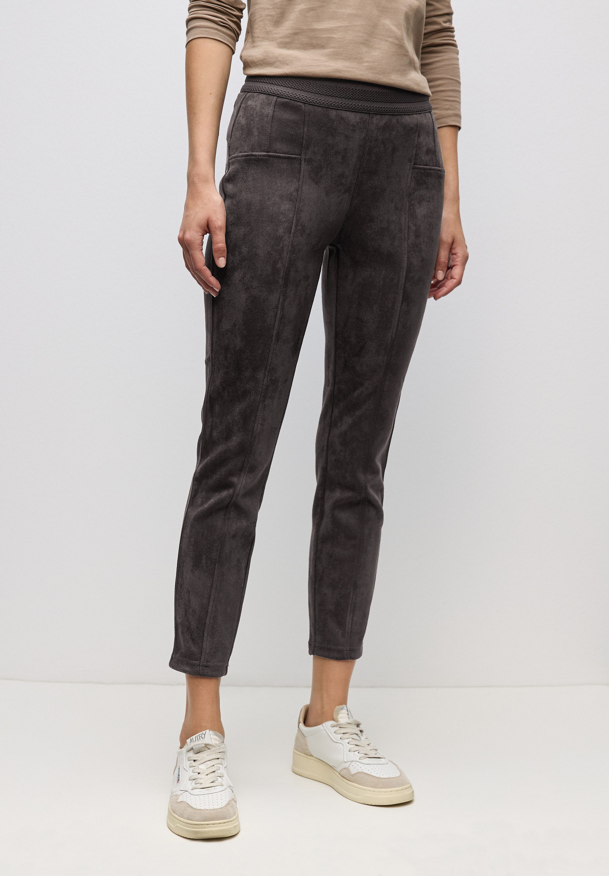 STREET ONE Stoffhose aus Velour günstig online kaufen