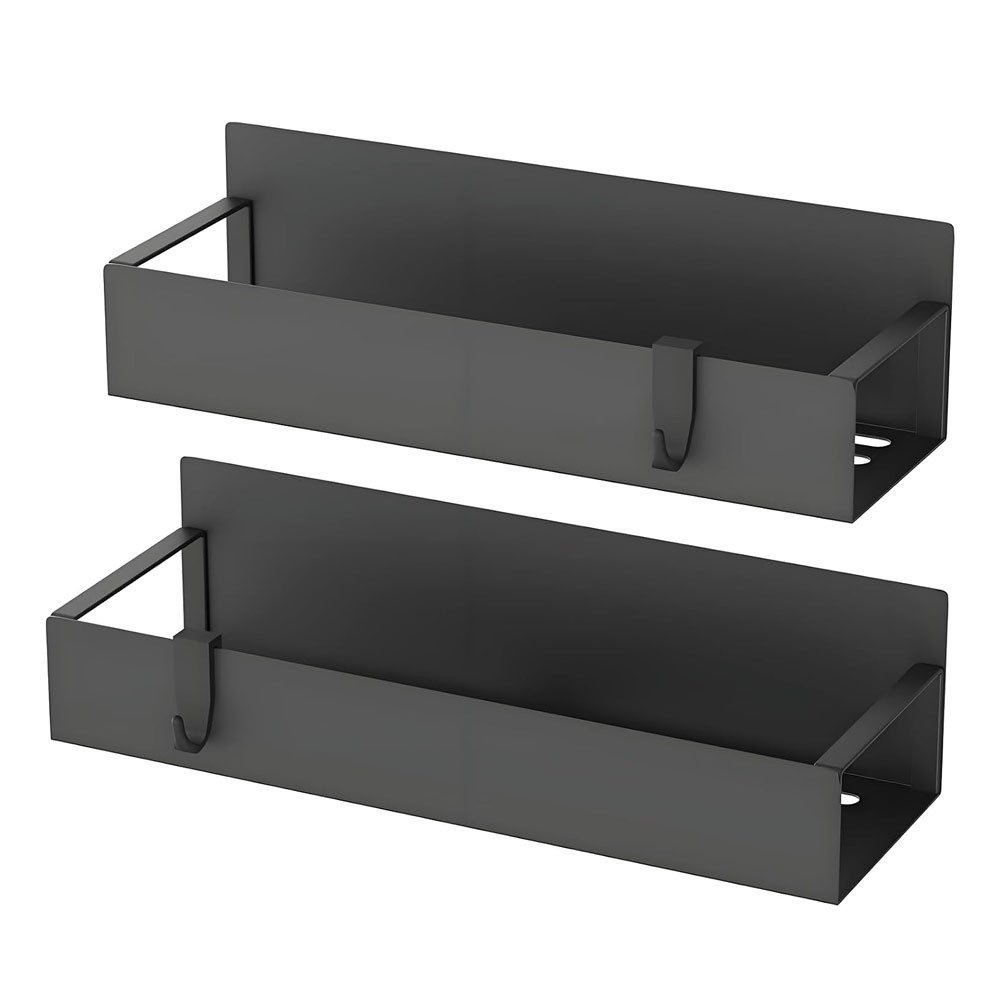 AFKSMILE Gewürzregal 2 Stück Kühlschrank Regal Magnetisch mit 4Haken für Küche Aufbewahrung, 2-tlg., Metall Magnetisches Gewürzregal Magnetic Spice Rack für Organisation