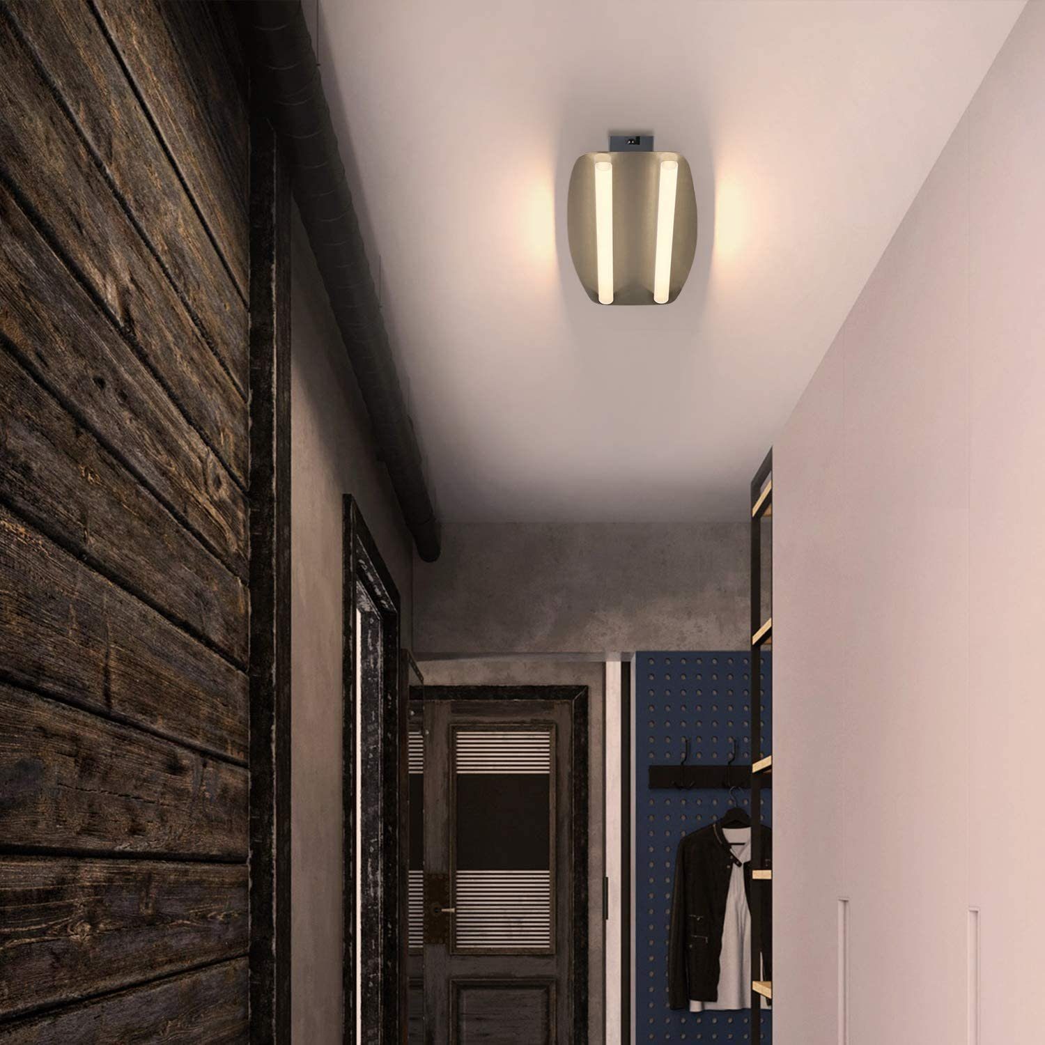 LED Küche Innen Acryl Deckenleuchte integriert, LED fest Nickel Wandleuchte ZMH Warmweiß Kronleuchter,