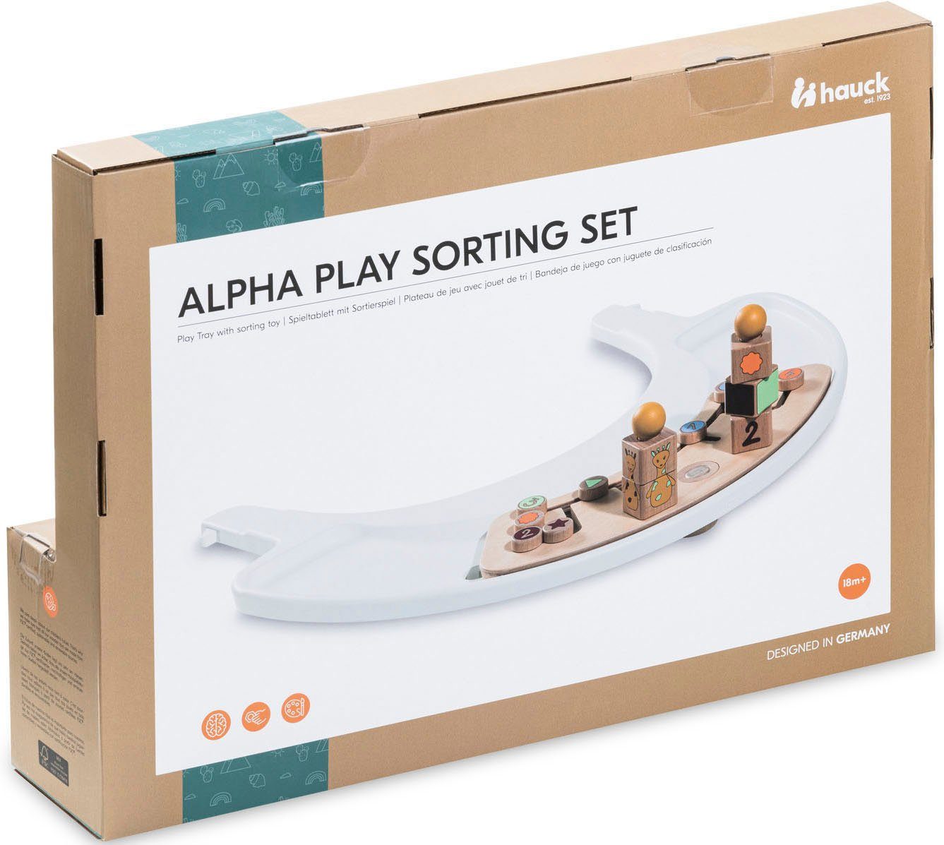 Hauck Hochstuhltablett Alpha Play Sorting Holz, weltweit Set FSC® Wald Giraffe, schützt - - Kunststoff