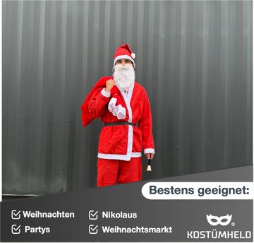 Kostümheld® Kostüm 6 in 1 Nikolaus- Weihnachtsmannkostüm - Santa Claus - Weihnachten, Einheitsgröße