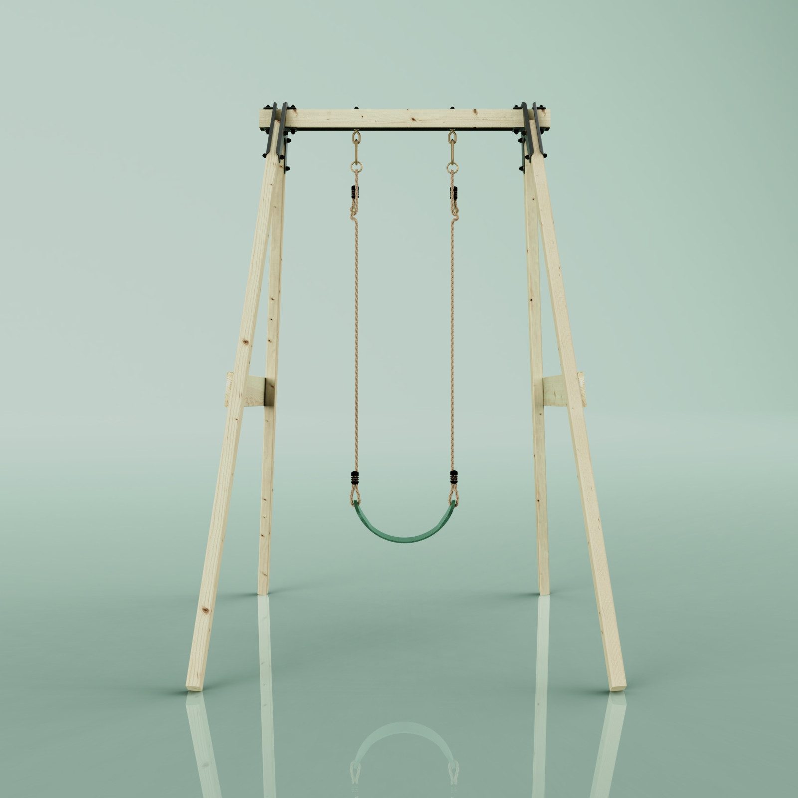 OutdoorToys Schaukelkombination Schaukel Löwenzahn, aus Holz in Dunkelgrün