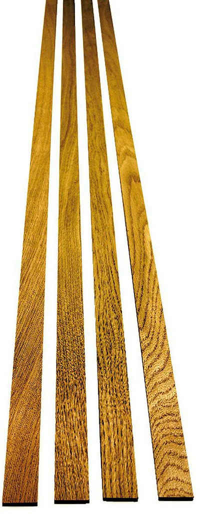 acous Wandpaneel acous STIX Eiche, BxL: 3,45x250 cm, 0,51 qm, (Set, 4-tlg) Echtholz-Dekoleiste selbstklebend, 4er-Set inklusive 1x Distanzhalter