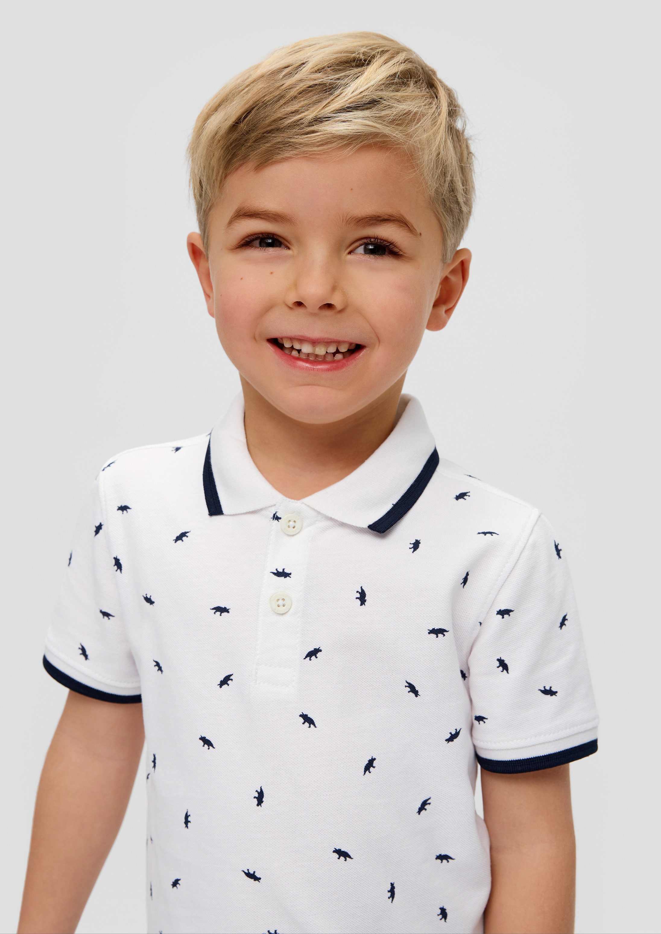 s.Oliver Kurzarmshirt Polo-Shirt Poloshirt mit Kontrastdetails