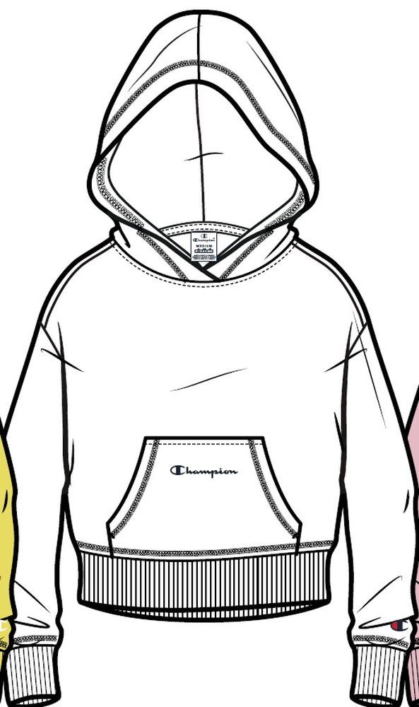 Champion Kapuzenpullover Freizeit (Baumwoll Hoodie) kleiner Schriftzug Print weiss Mädchen