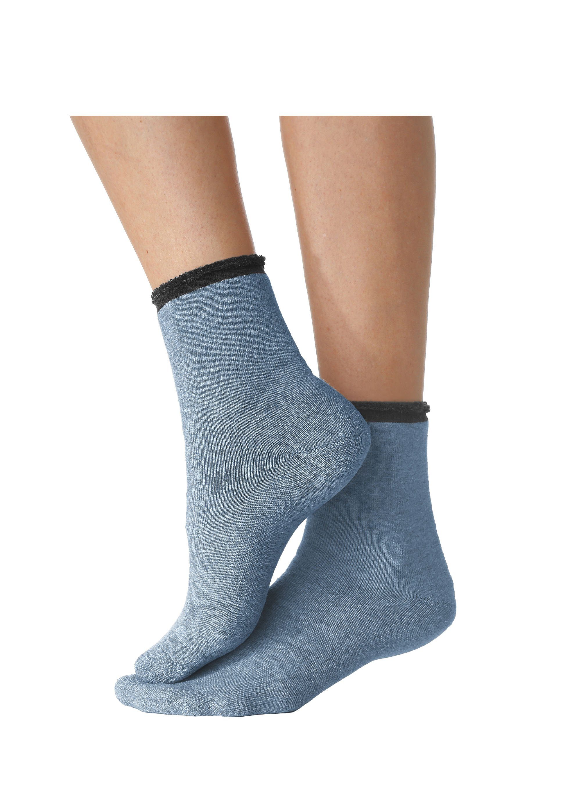 Lavana Kuschelsocken Damen Frotteesocken (Packung, 4-Paar, Gr. 35-38 bis 39-42) mit wärmendem Innenfrottee – Bild 4 von 5